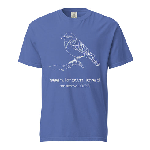 Seen Known Loved Sparrow Christian Bible Verse T-Shirt